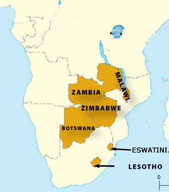 Map of Southern Africa
